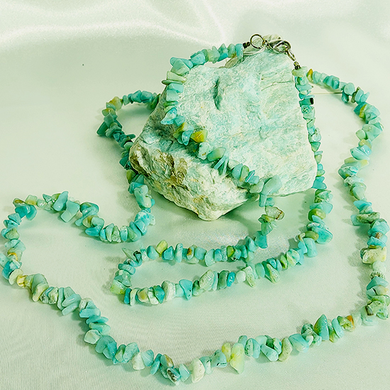 Колие Амазонит Чипс 85 см